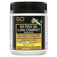 GO Healthy Fish Oil 2000 Compact Odourless 230 Softgel Capsules