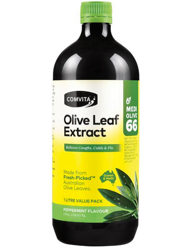 Siro chiết xuất lá Oliu hỗ trợ hệ miễn dịch Comvita Olive Leaf Extract  Peppermint 1 Litre - Săn Hàng Úc-Sydney