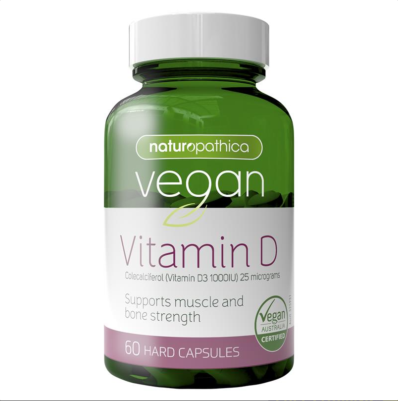 Viên uống hỗ trợ sức khỏe & chức năng cơ bắp Naturopathica Vegan Vitamin D  60 Capsules - Săn Hàng Úc-Sydney
