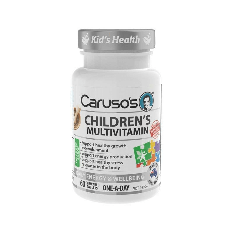 Viên uống bổ sung vitamin tổng hợp và khoáng chất toàn diện cho trẻ từ 2  tuổi Carusos Childrens Multivitamin 60 Tablets - Săn Hàng Úc-Sydney