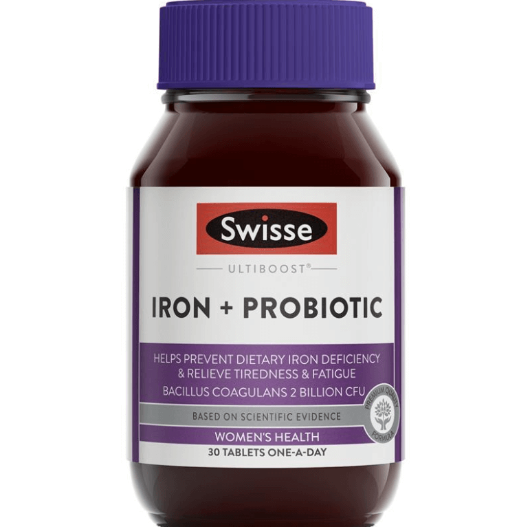 Viên uống bổ sung Sắt Swisse Iron + Probiotic 30 Tablets - Săn Hàng  Úc-Sydney