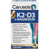Carusos Vitamin K2 + D3 + Magnesium 30 Tablets