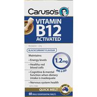 Carusos Vitamin B12 Activated 1200mcg 60 Orally Disintegrating Tablets