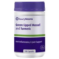 Henry Blooms Green Lipped Mussel 500mg With Turmeric 1500mg 100 Vege Capsules